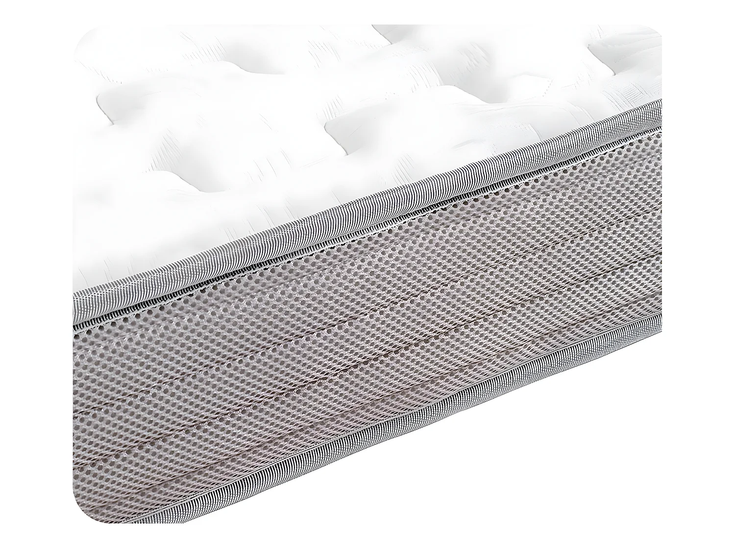 Matelas en mousse 70x190 cm mousse blanc AIATA 3D