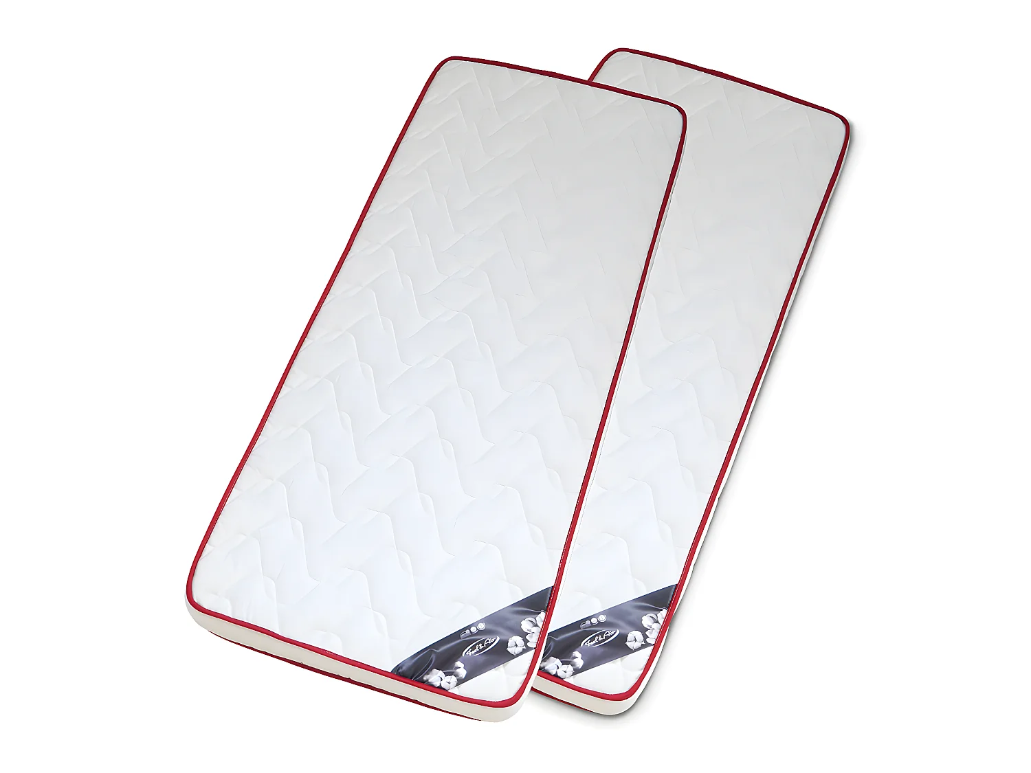 Lot de 2 matelas 80x190 cm mousse blanc OANA