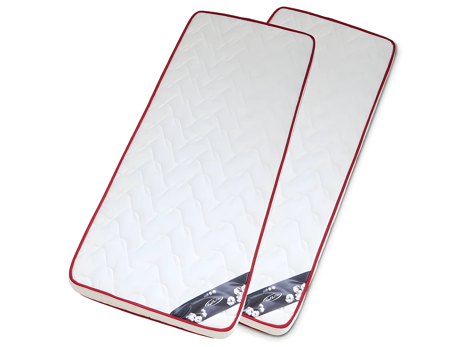 Lot de 2 matelas 80x190 cm mousse blanc OANA