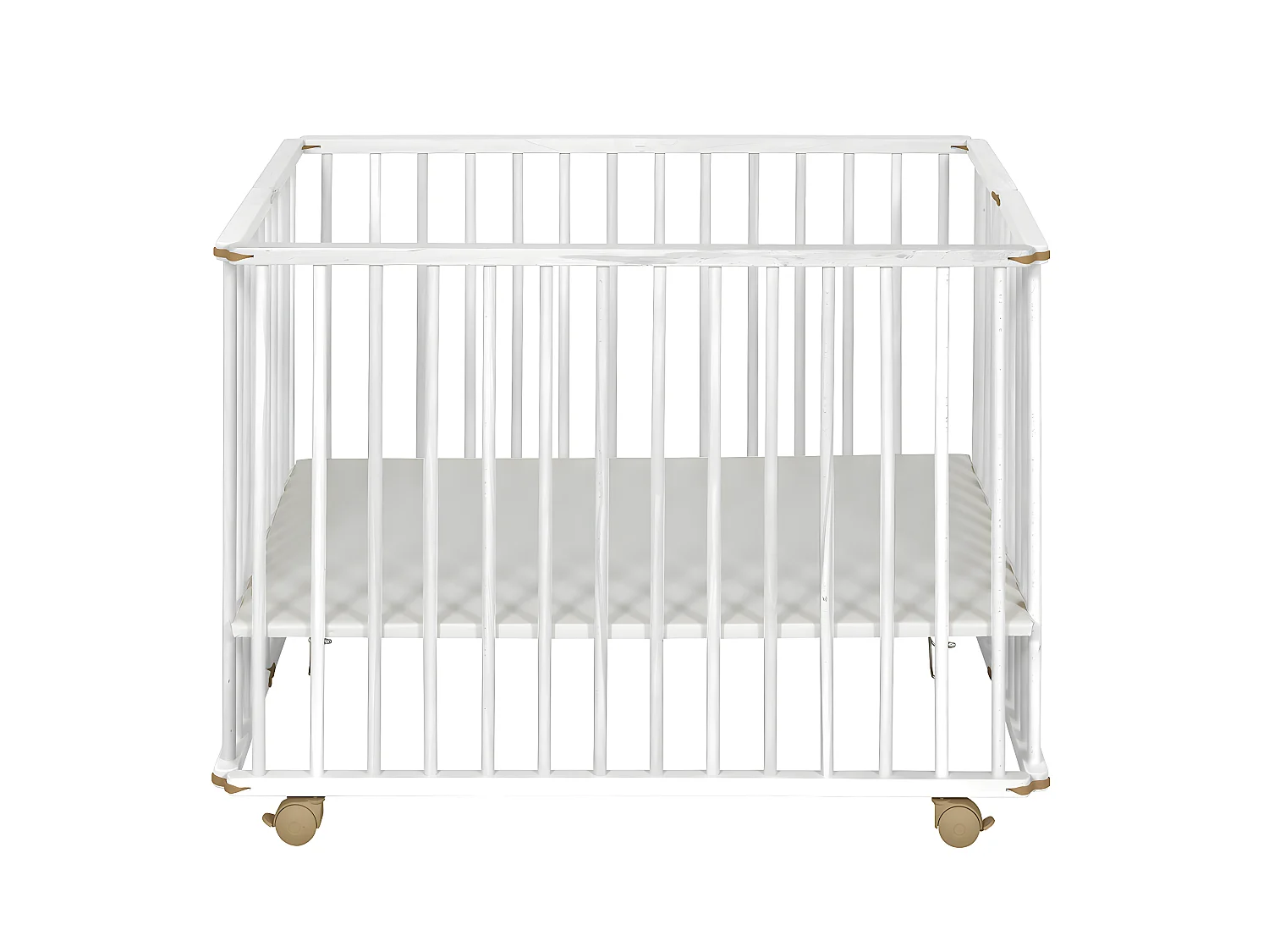 Parc bébé 75x100 cm bois massif blanc HELIO