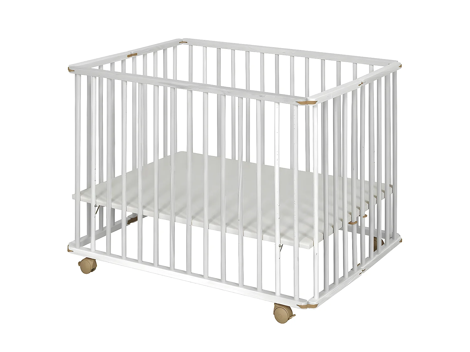 Parc bébé 75x100 cm bois massif blanc HELIO