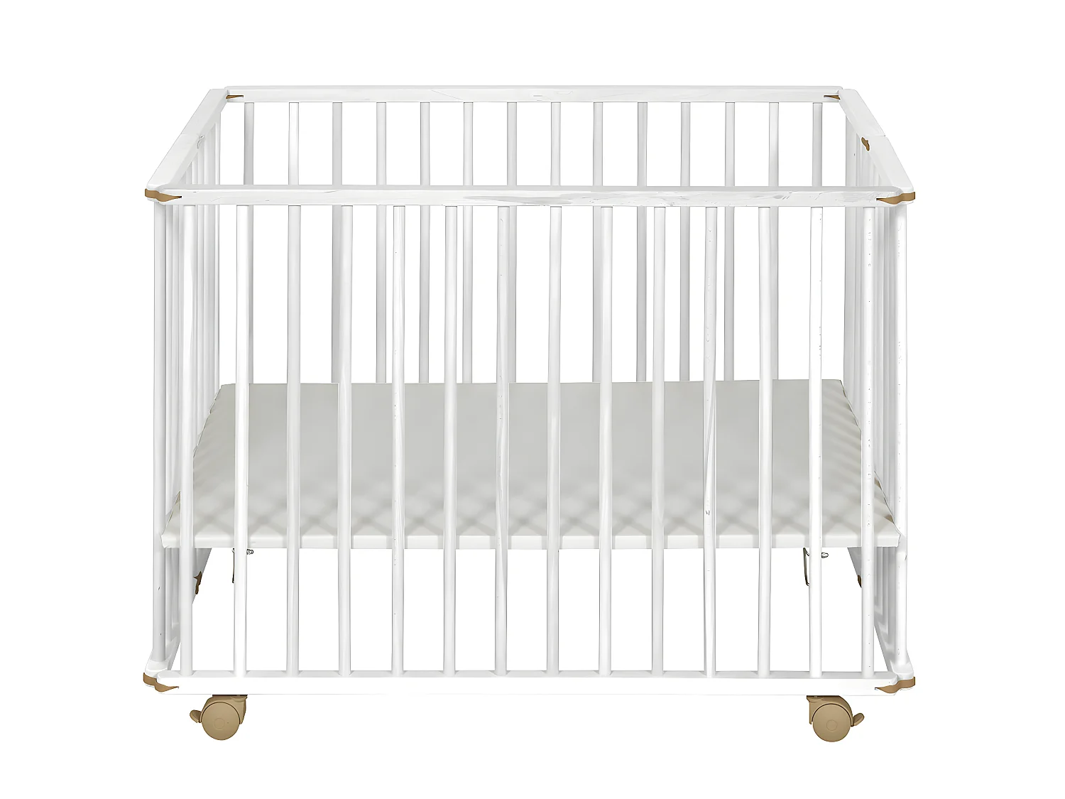 Parc bébé 75x100 cm bois massif blanc HELIO