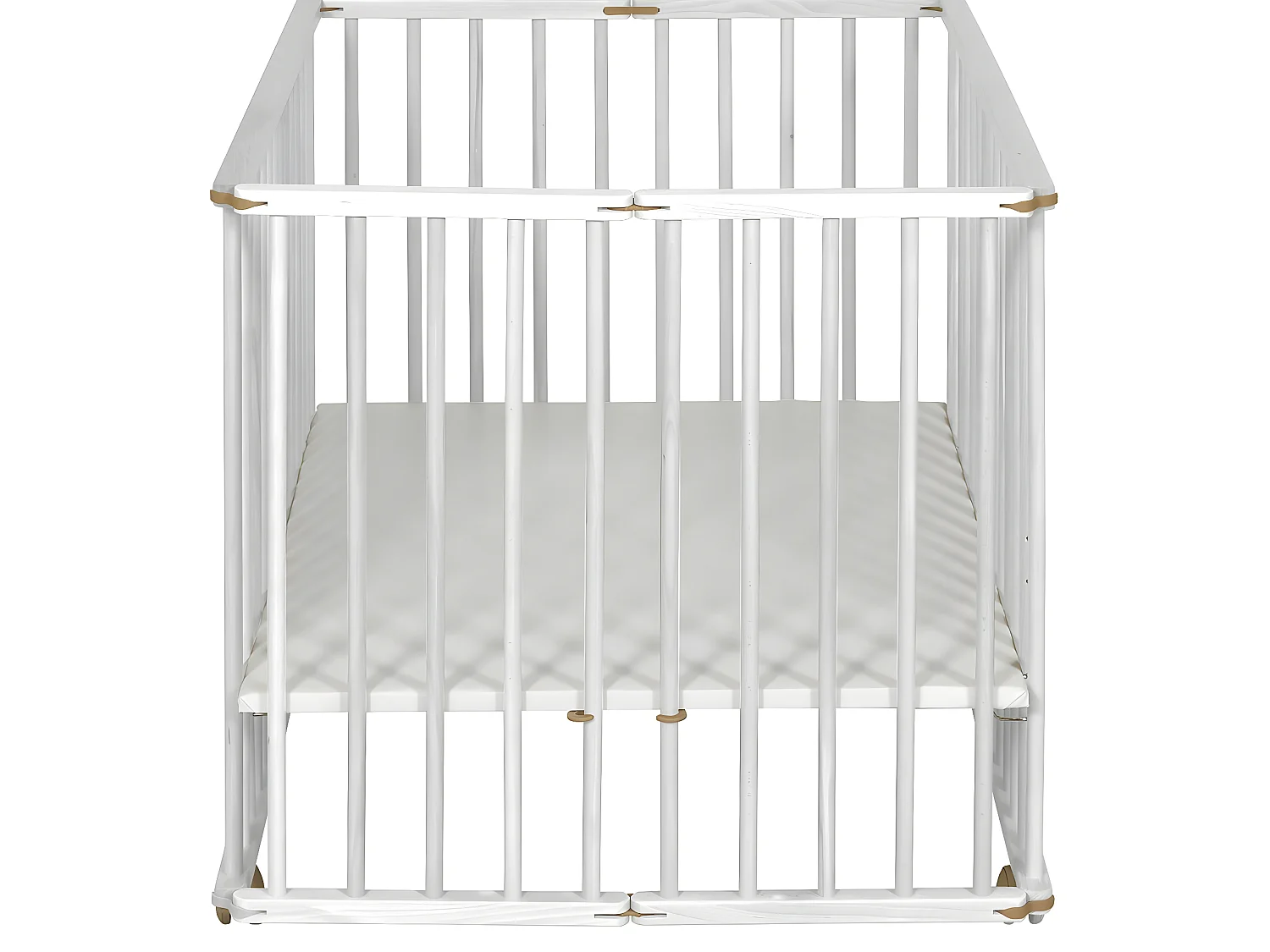 Parc bébé 75x100 cm bois massif blanc HELIO