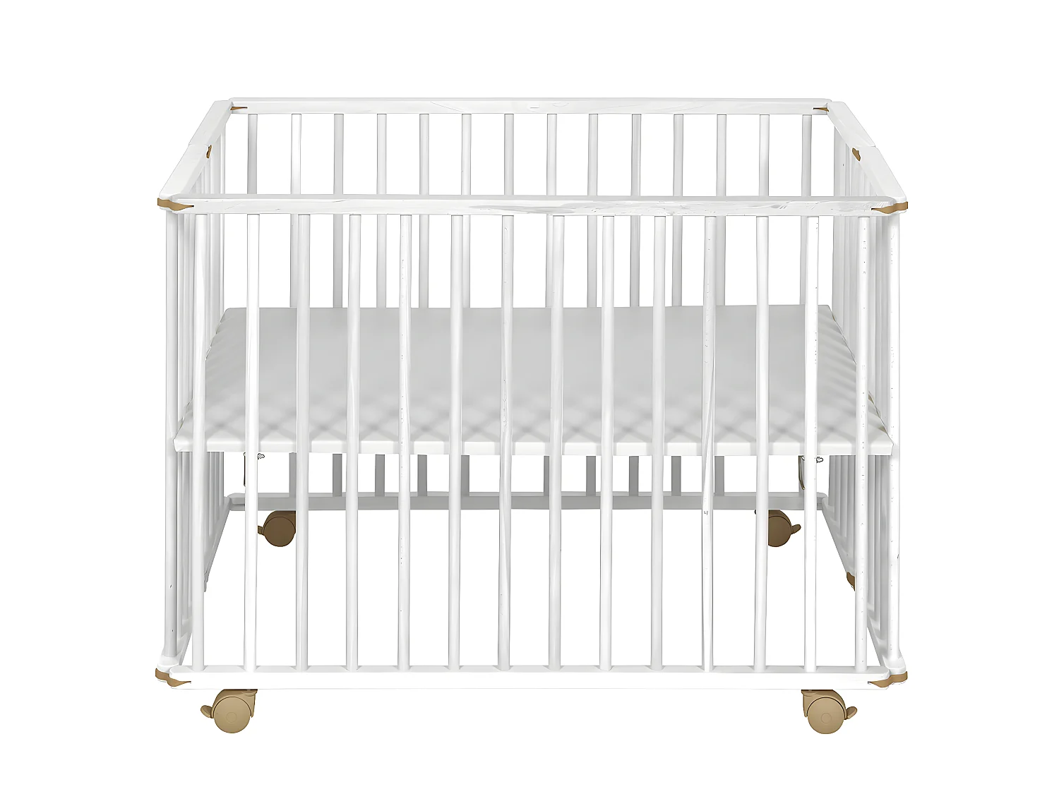 Parc bébé 75x100 cm bois massif blanc HELIO