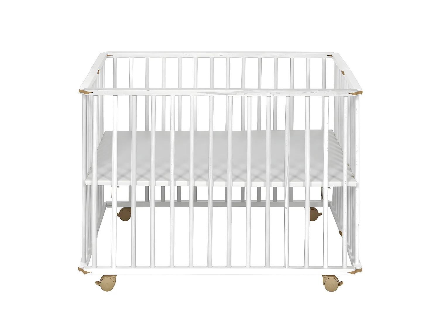 Parc bébé pliant carré 100x100 cm bois massif blanc HELIO