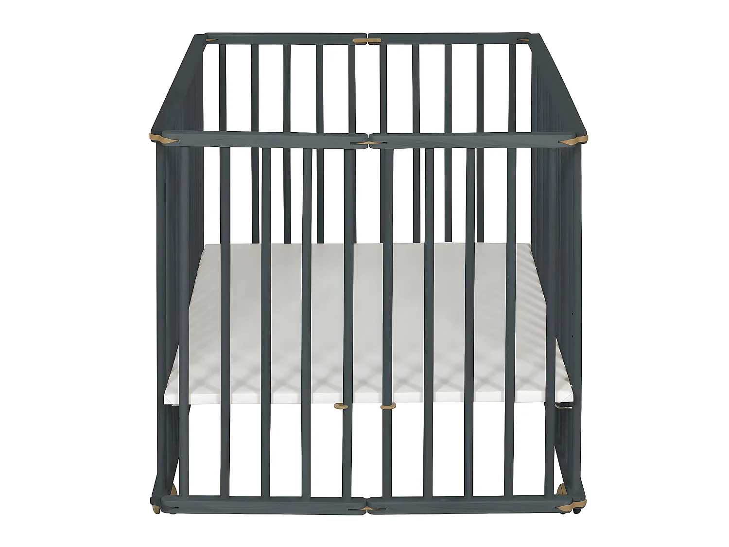 Parc bébé 75x100 cm bois massif gris HELIO