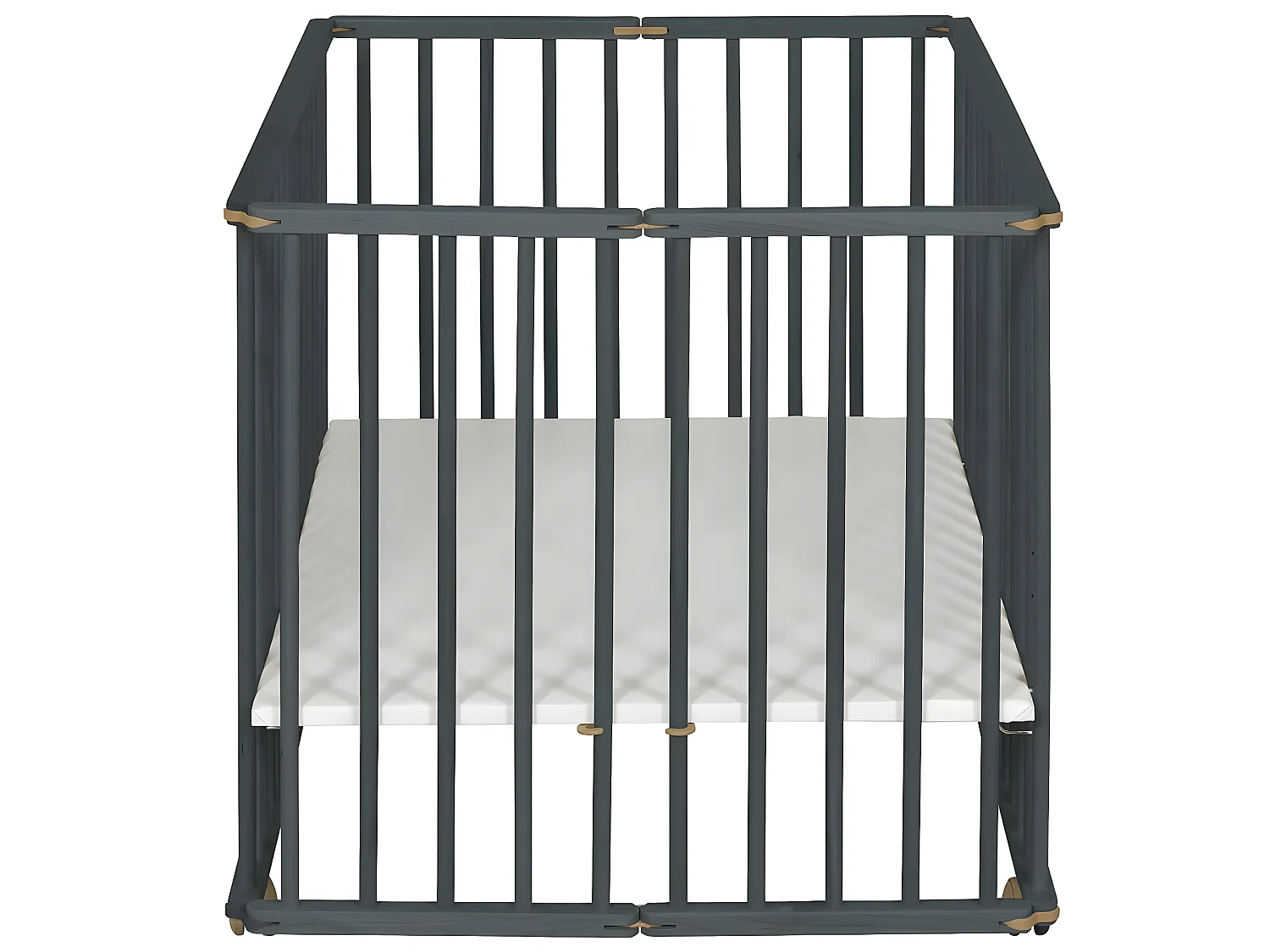 Parc bébé 75x100 cm bois massif gris HELIO