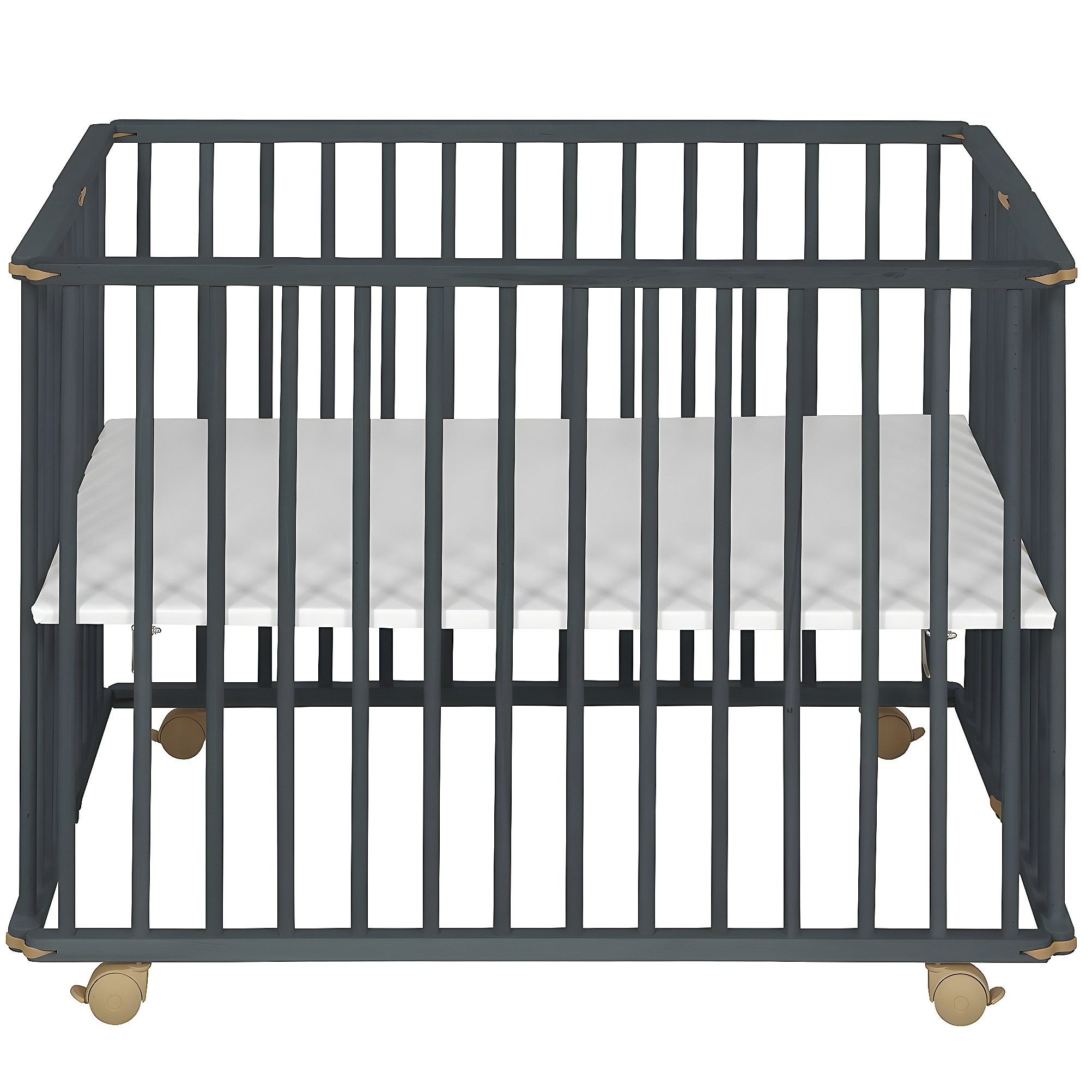 Parc Bébé Sämann 75x100 Cm - Bois, Hauteur Réglable, Certifié TÜV - Fabriqué En Allemagne, Kit Complet Gris
