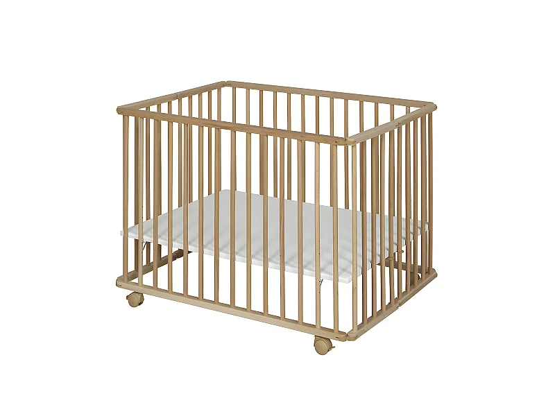 Parc bébé 75x100 cm bois massif bois HELIO