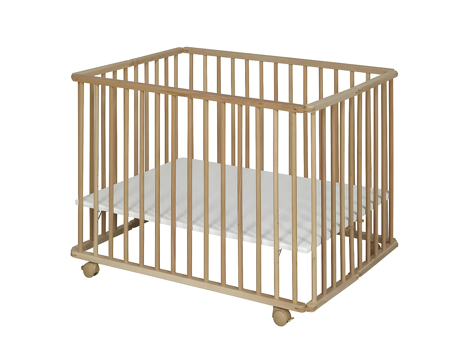 Parc bébé 75x100 cm bois massif bois HELIO