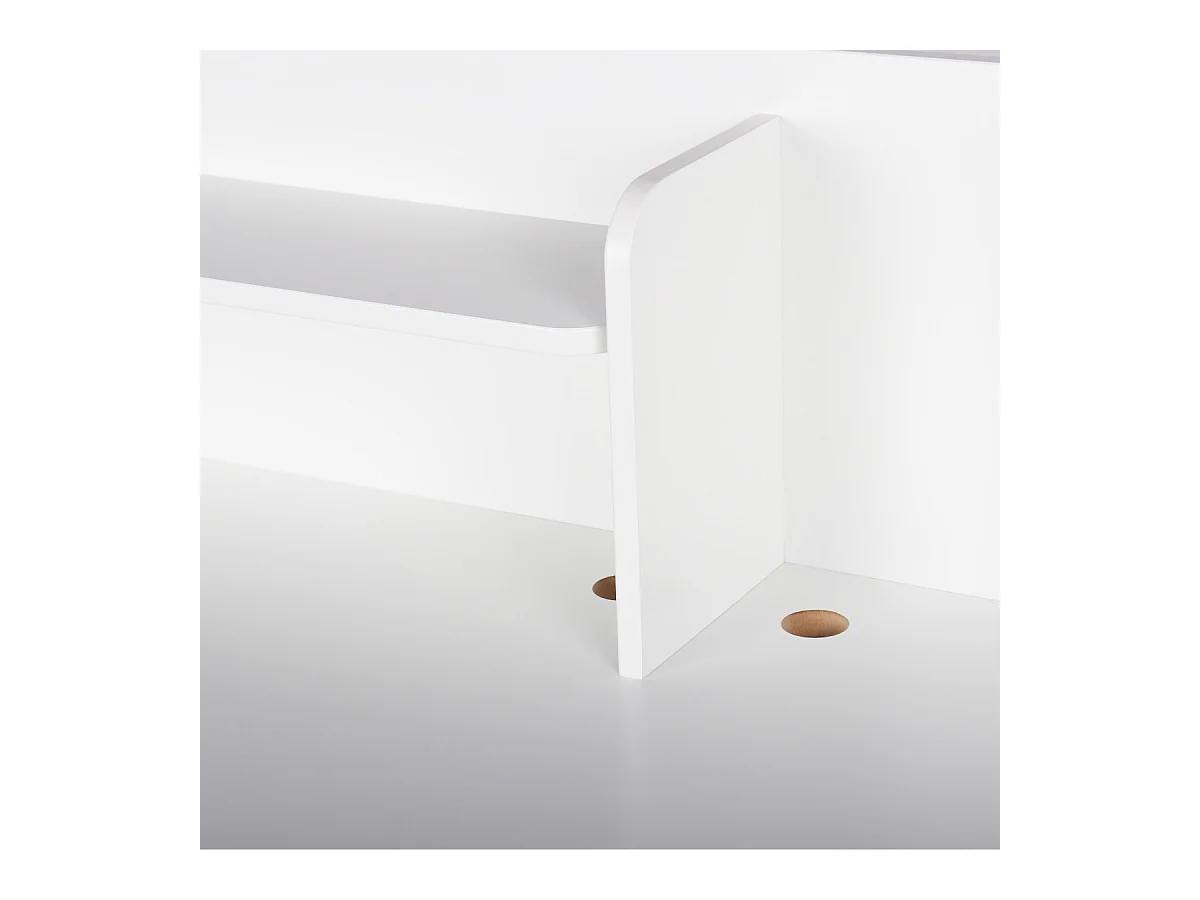 Bureau enfant  bois massif blanc et bois YUKI