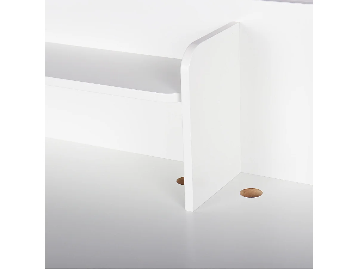 Bureau enfant  bois massif blanc et bois YUKI