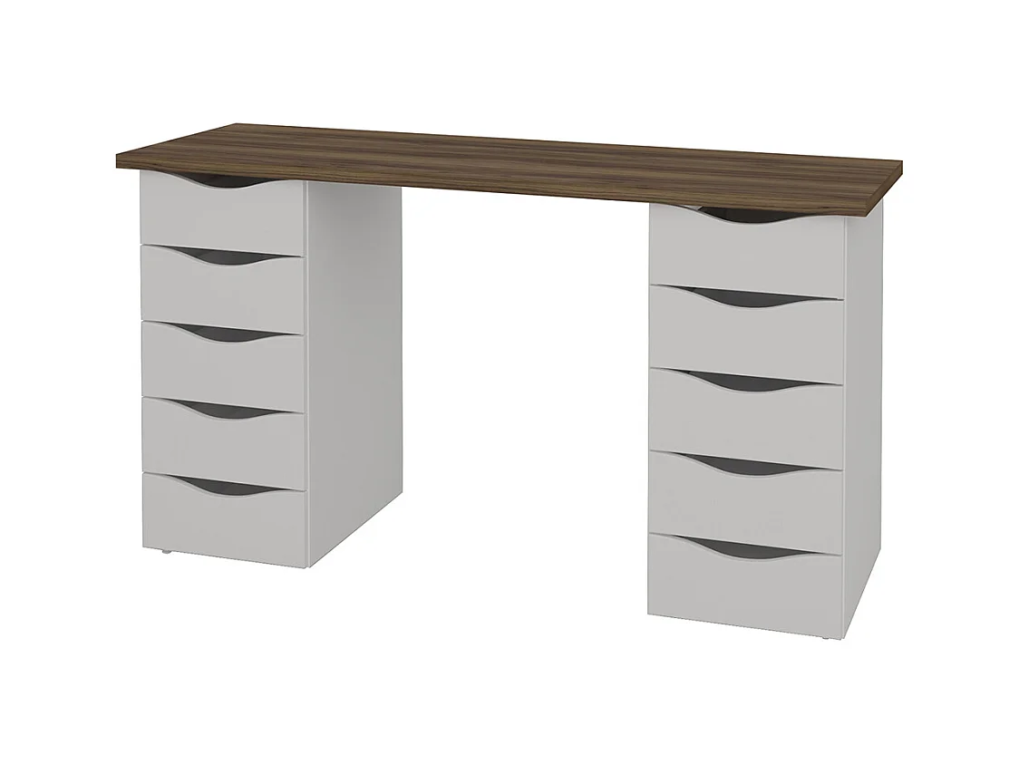 Bureau avec rangement  panneaux de fibres blanc SIRIUS
