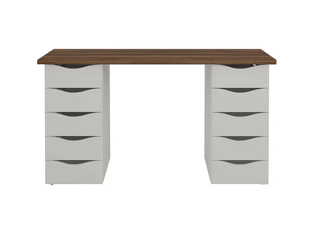 Bureau avec rangement  panneaux de fibres blanc SIRIUS