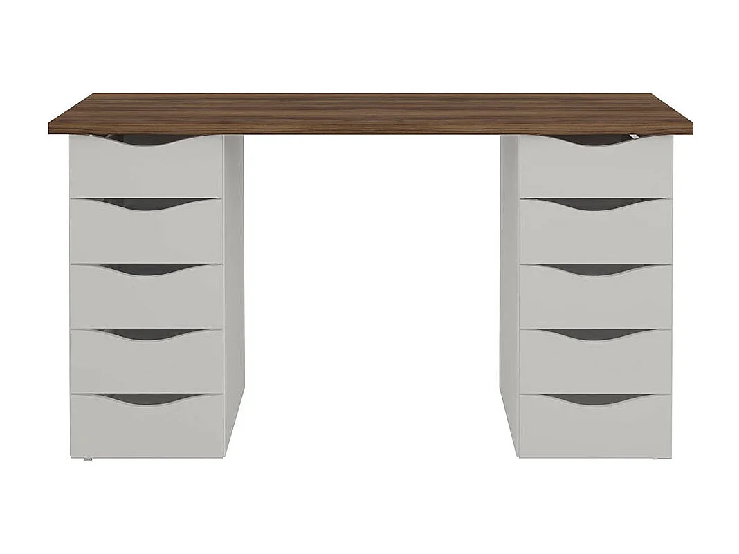 Bureau avec rangement  panneaux de fibres blanc SIRIUS