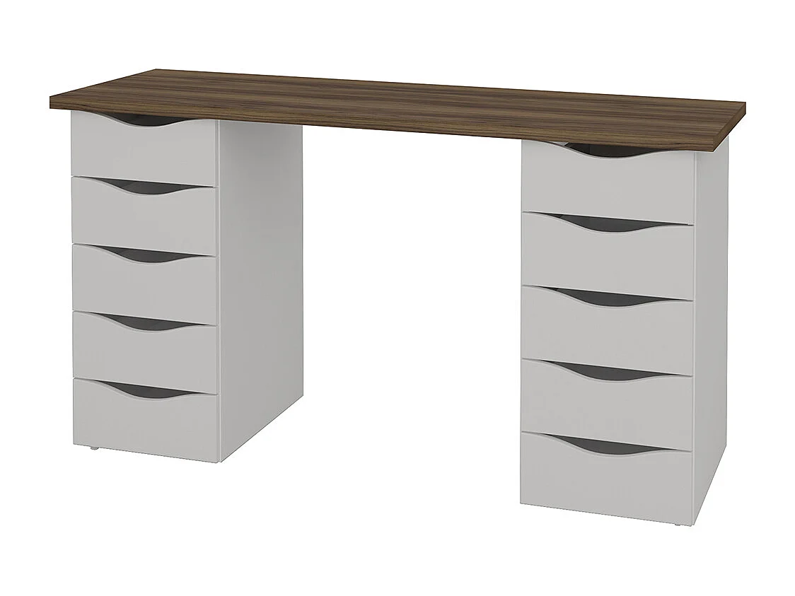 Bureau avec rangement  panneaux de fibres blanc SIRIUS