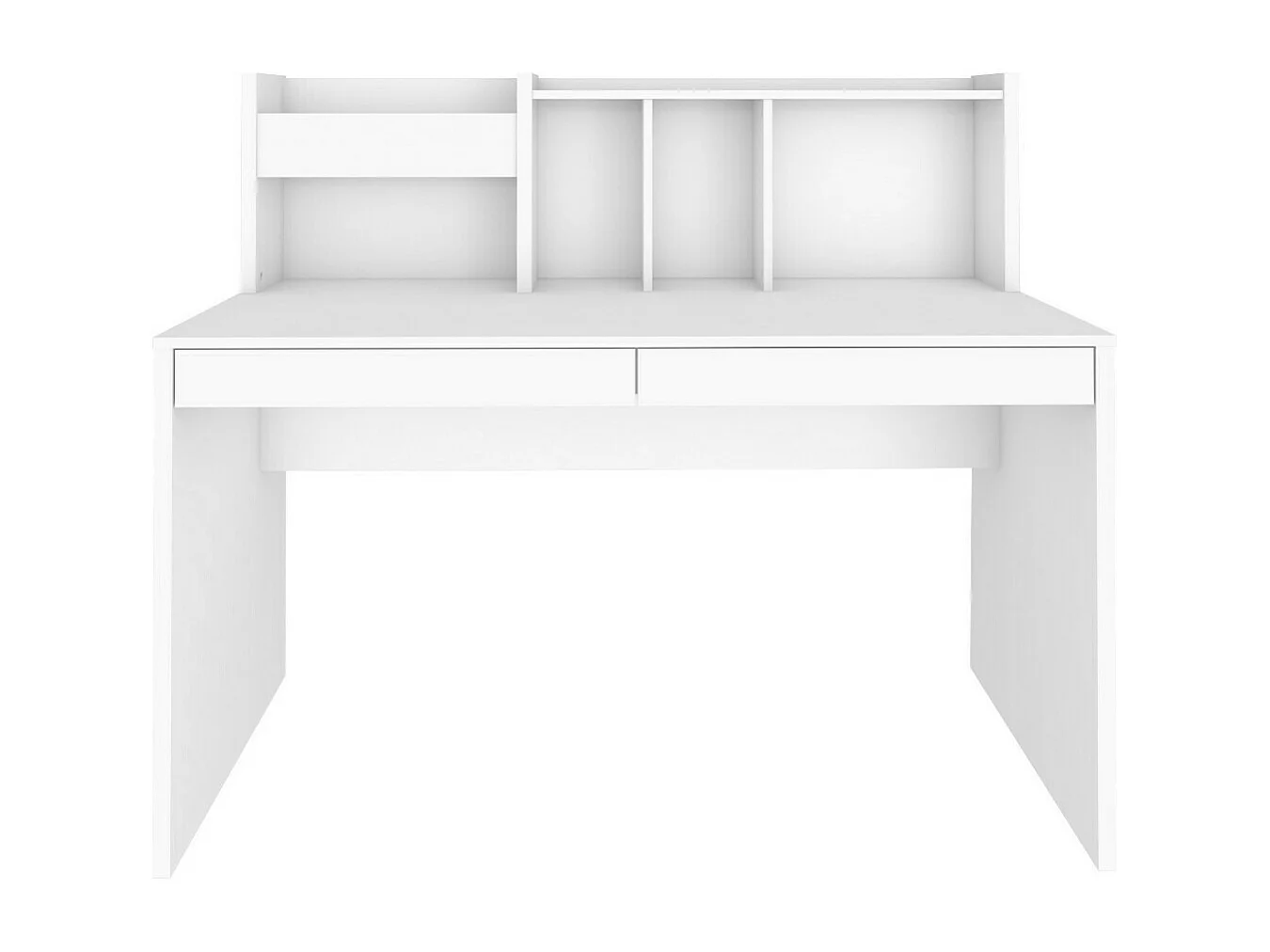 Bureau avec sur-meuble  panneaux de fibres blanc TACCO