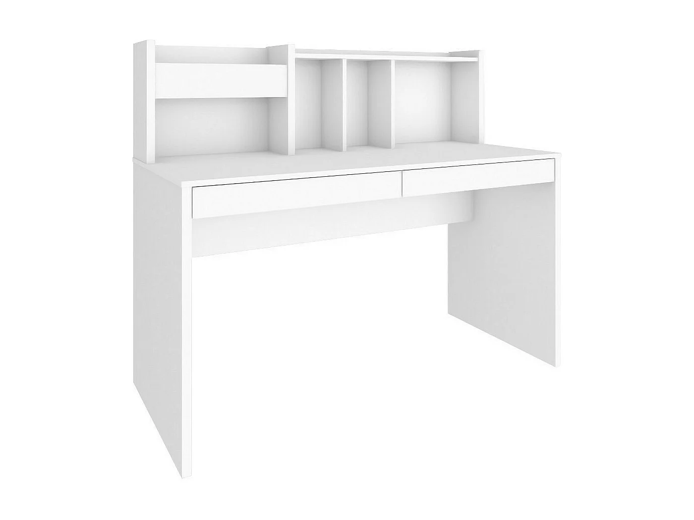 Bureau avec sur-meuble  panneaux de fibres blanc TACCO