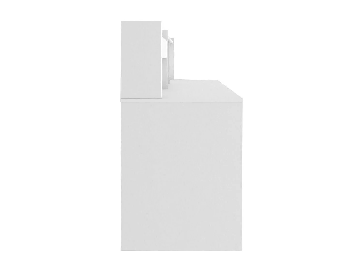 Bureau avec sur-meuble  panneaux de fibres blanc TACCO