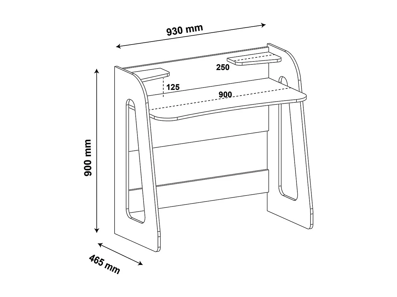 Bureau  panneaux de fibres blanc FILIUS