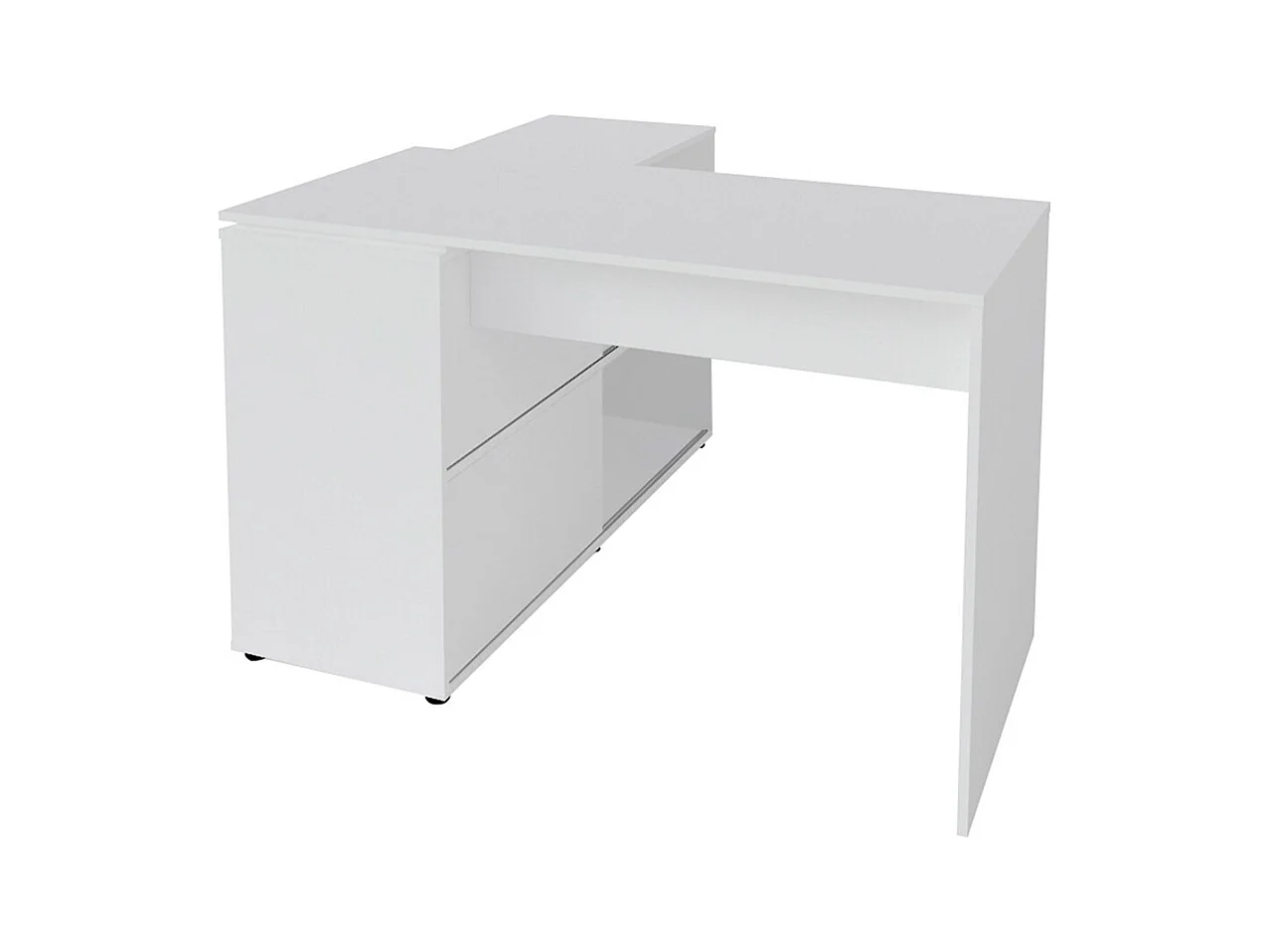 Bureau d'angle  panneaux de fibres blanc ANGUS