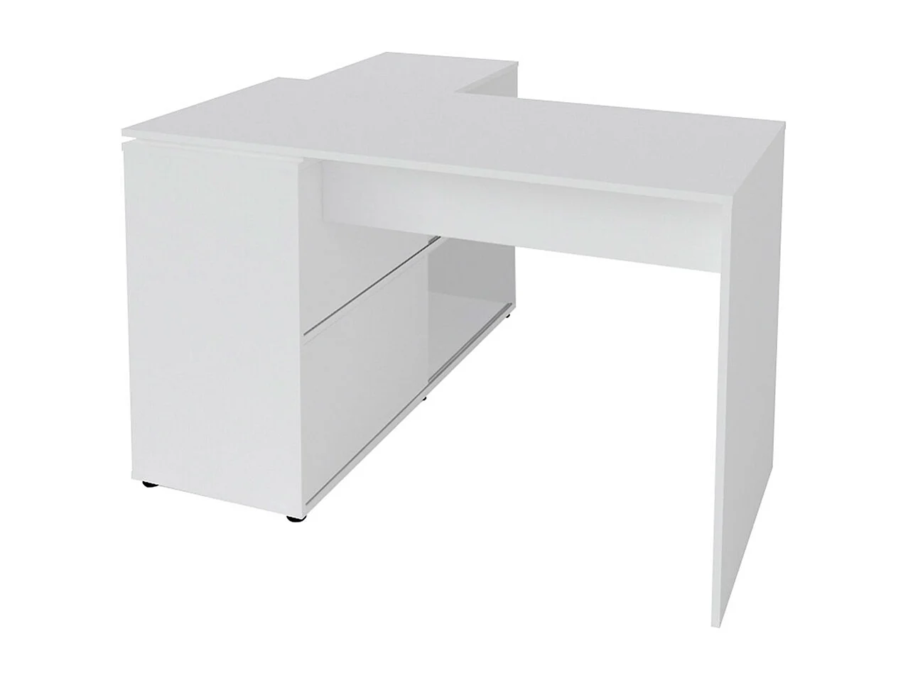 Bureau d'angle  panneaux de fibres blanc ANGUS