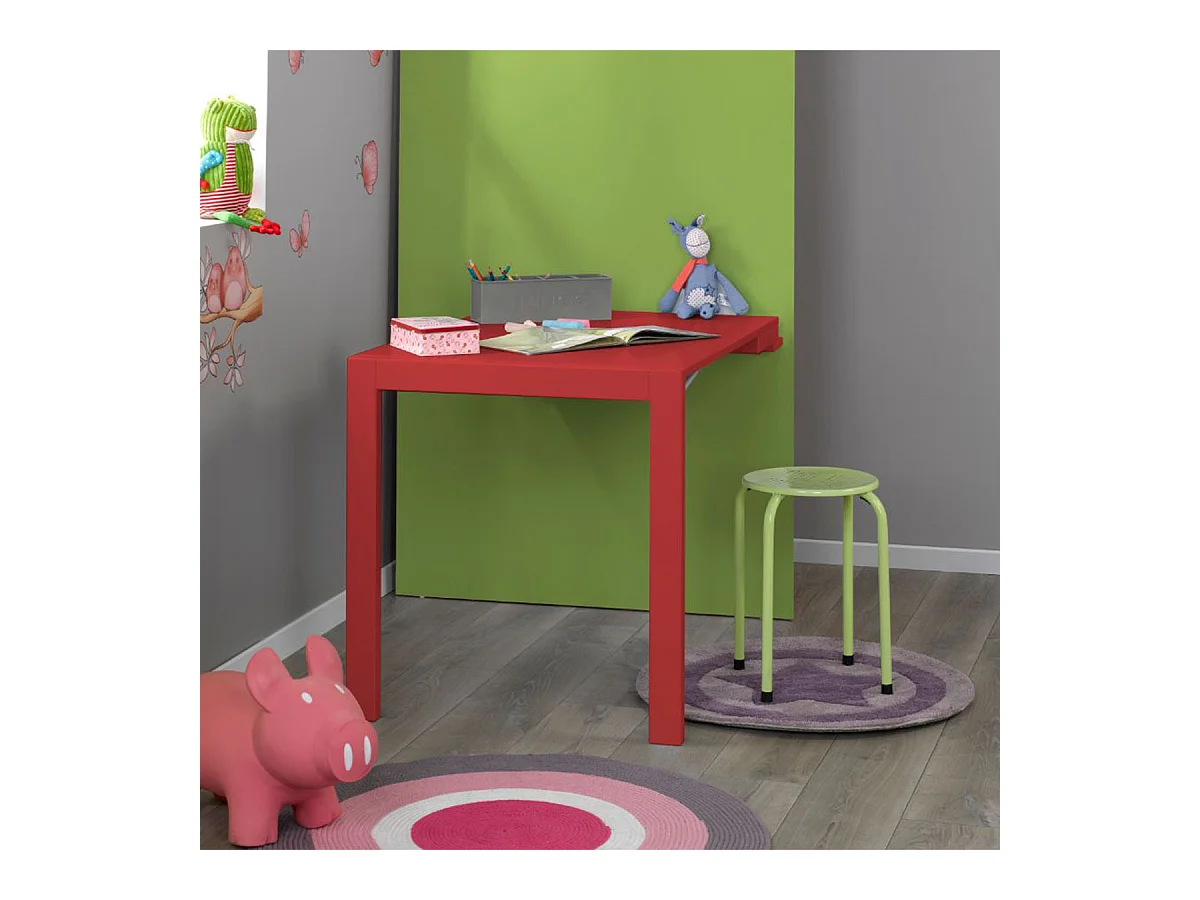 Bureau tableau  bois massif rouge PAVEL