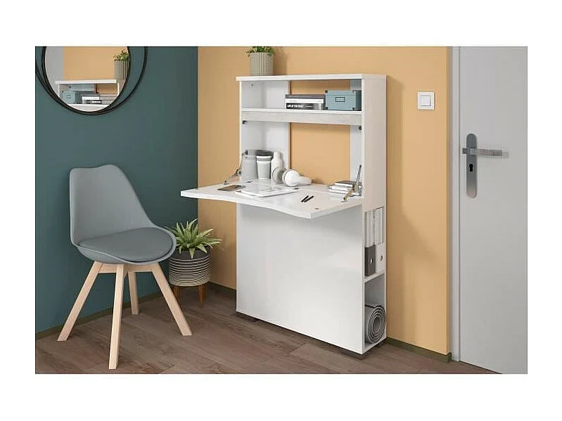 Console - Panneau de particules revetu mélamine Blanc Brillant -78,4X129,2X22,2 - Be alive