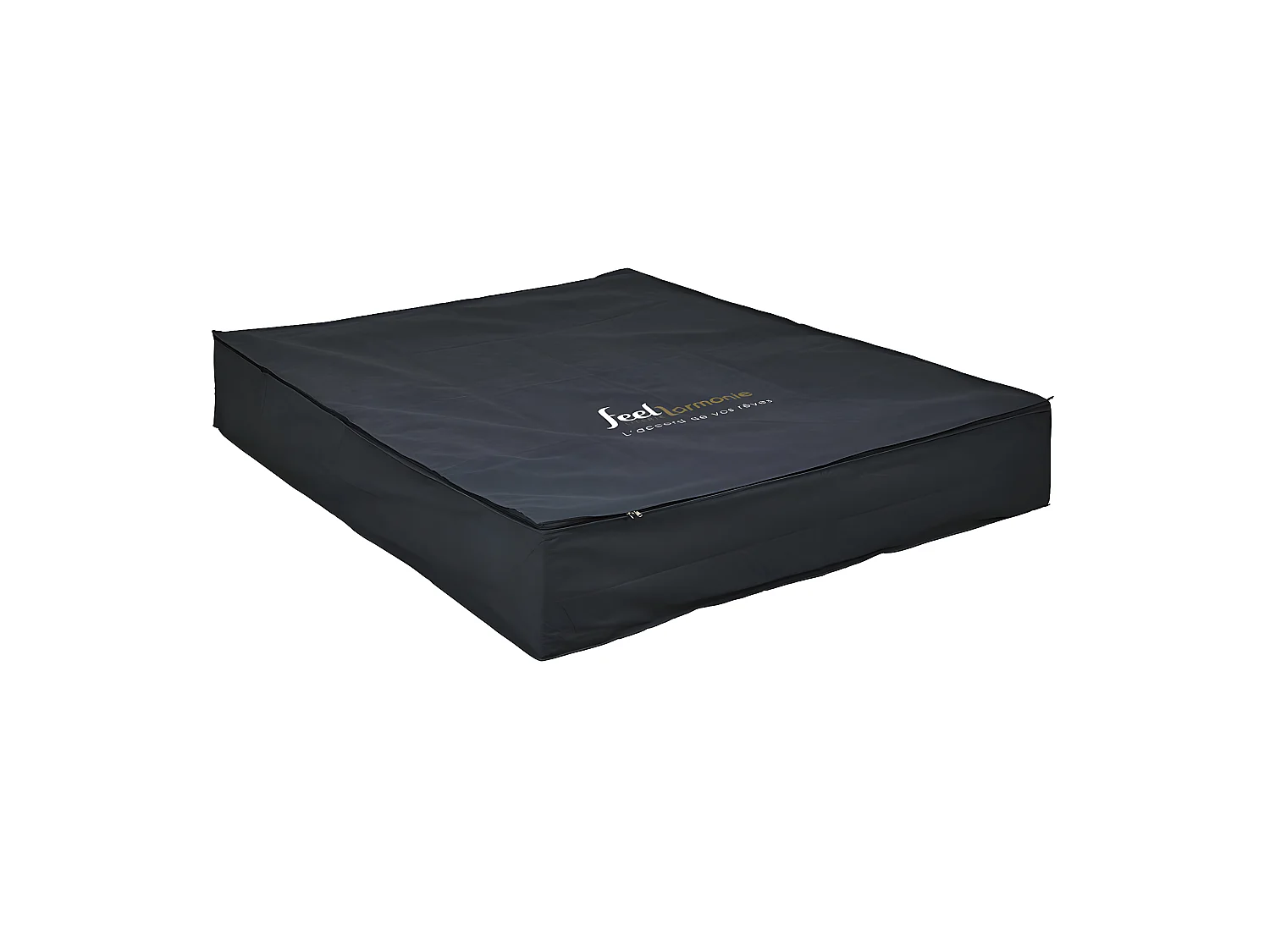 Housse de rangement de matelas 21 cm 160x200 cm tissu noir SOMNUM