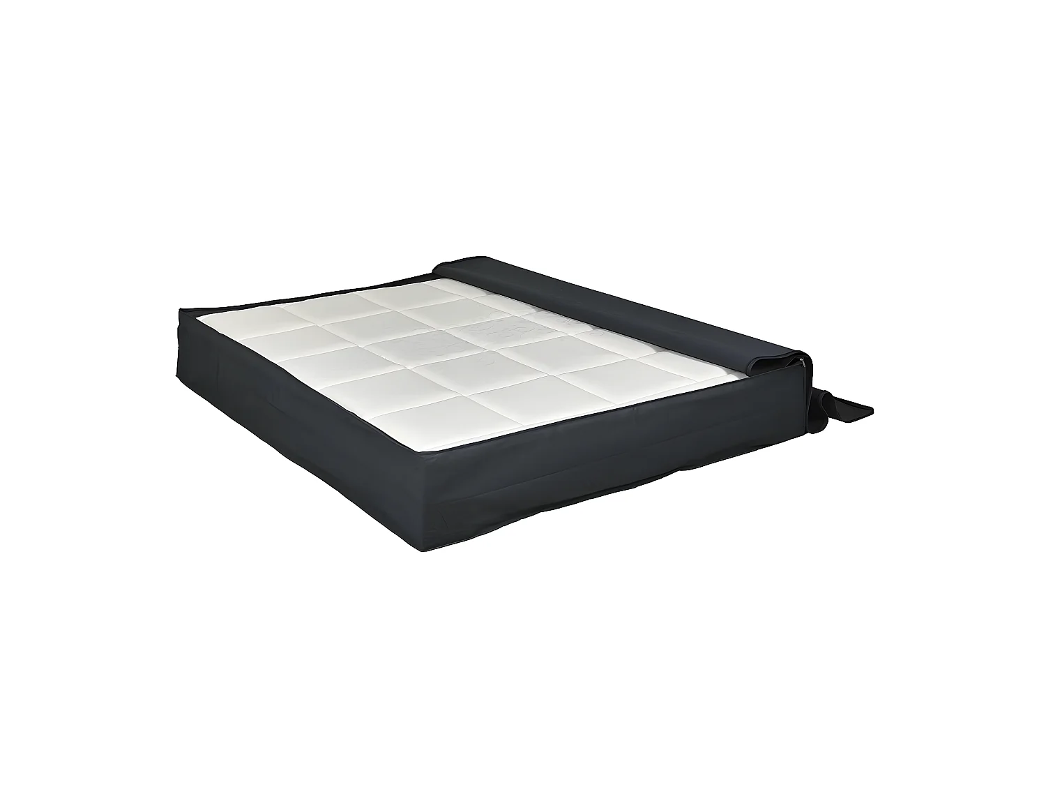 Housse de rangement de matelas 21 cm 160x200 cm tissu noir SOMNUM