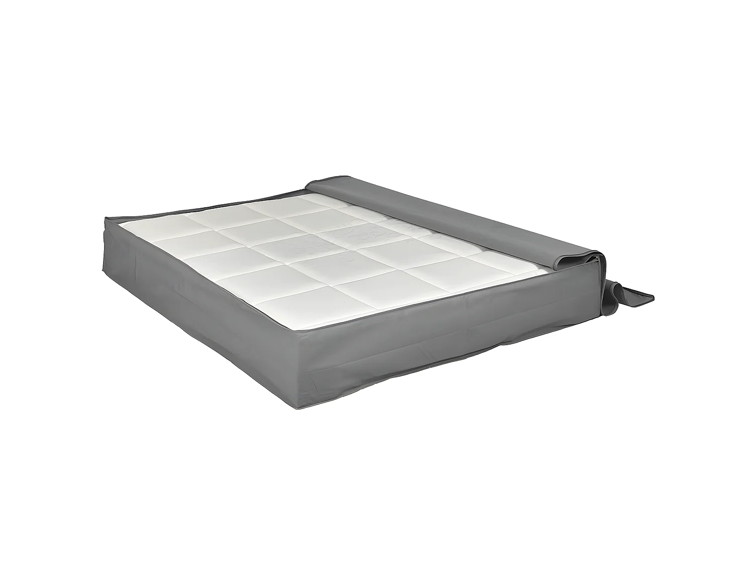 Housse de rangement de matelas 30 cm 140x200 cm tissu gris SOMNUM