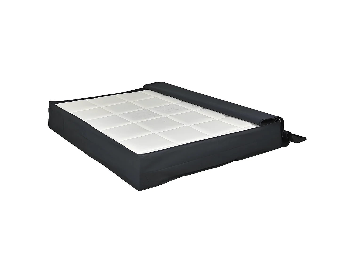 Housse de rangement de matelas 21 cm 140x200 cm tissu noir SOMNUM