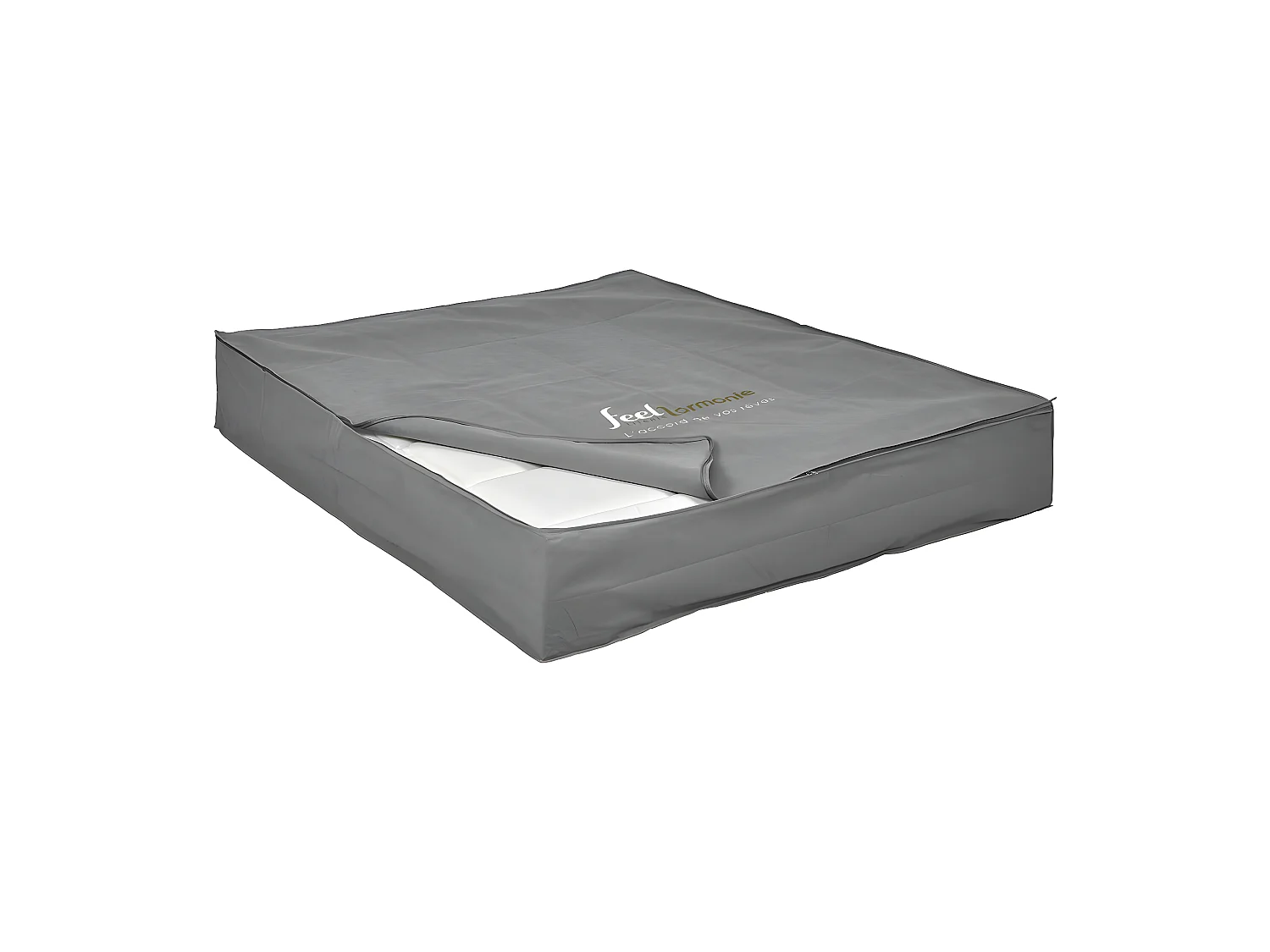 Housse de rangement de matelas 30 cm 160x200 cm tissu gris SOMNUM