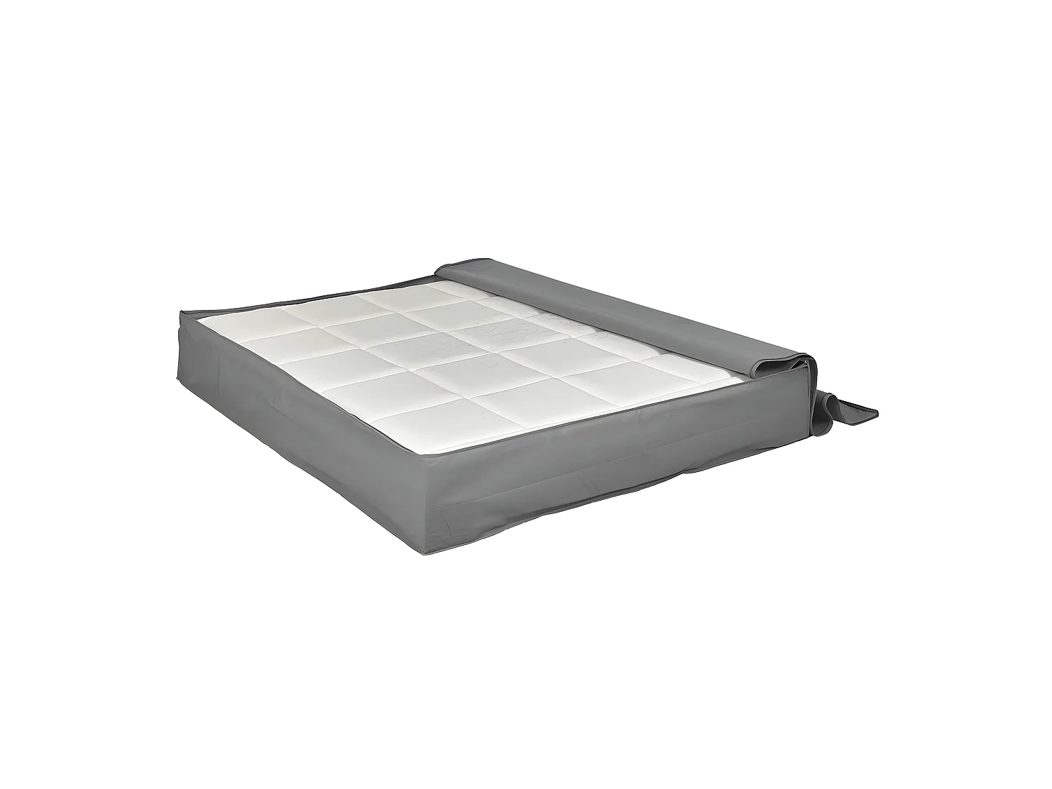 Housse de rangement de matelas 30 cm 160x200 cm tissu gris SOMNUM
