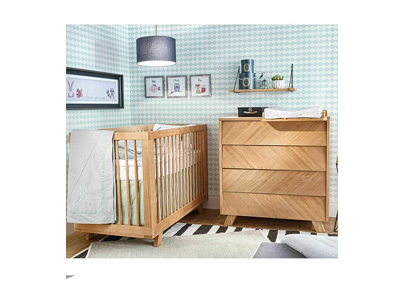 Chambre complète bébé 70x140 cm bois massif bois naturel KYOTO