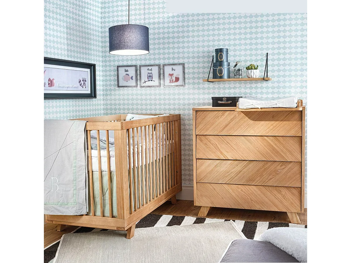 Chambre complète Montessori bébé 70x140 cm bois massif bois naturel KYOTO
