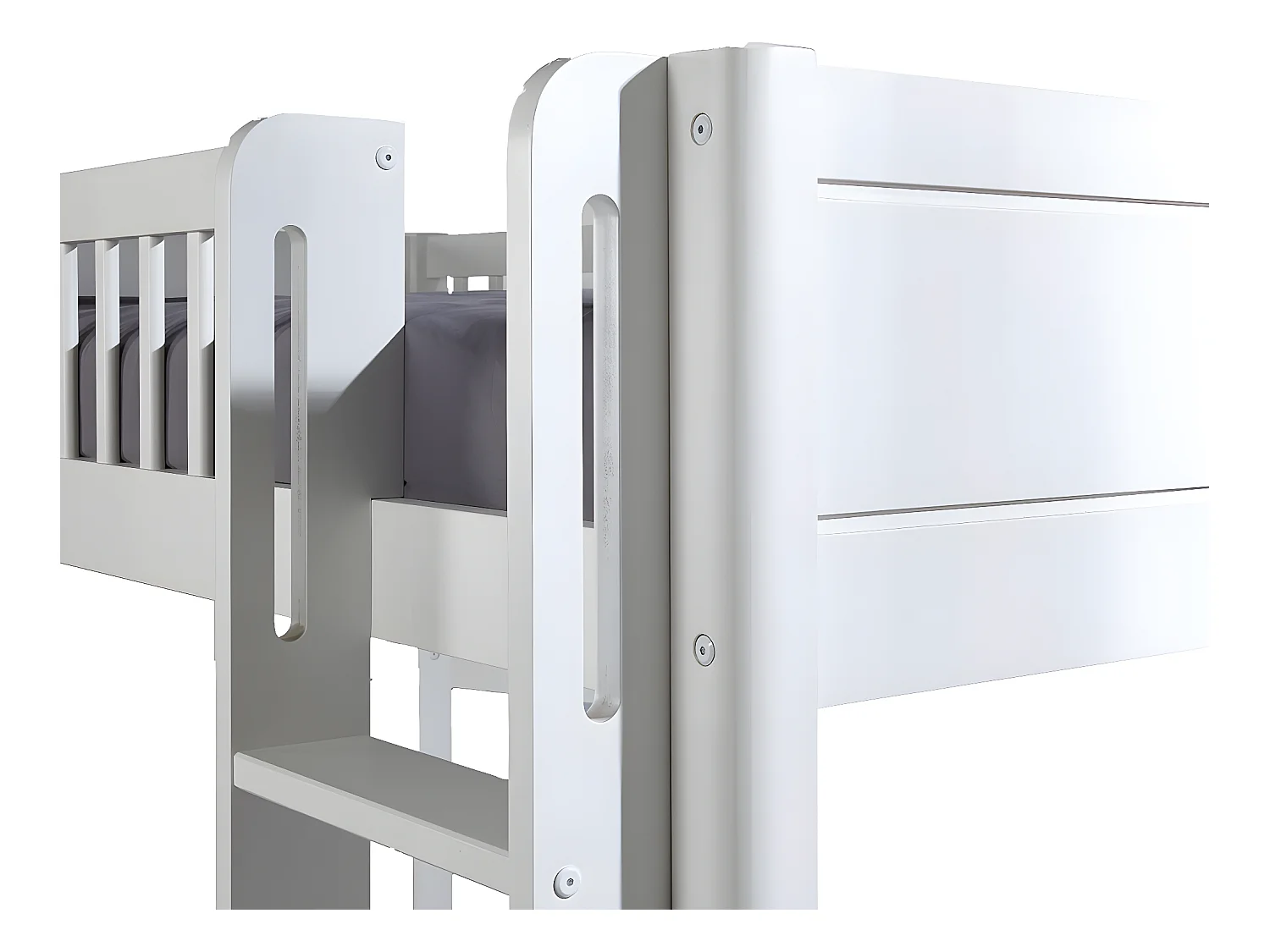 Pack lit mi-hauteur avec matelas 90x190 cm bois massif blanc VICTORIA