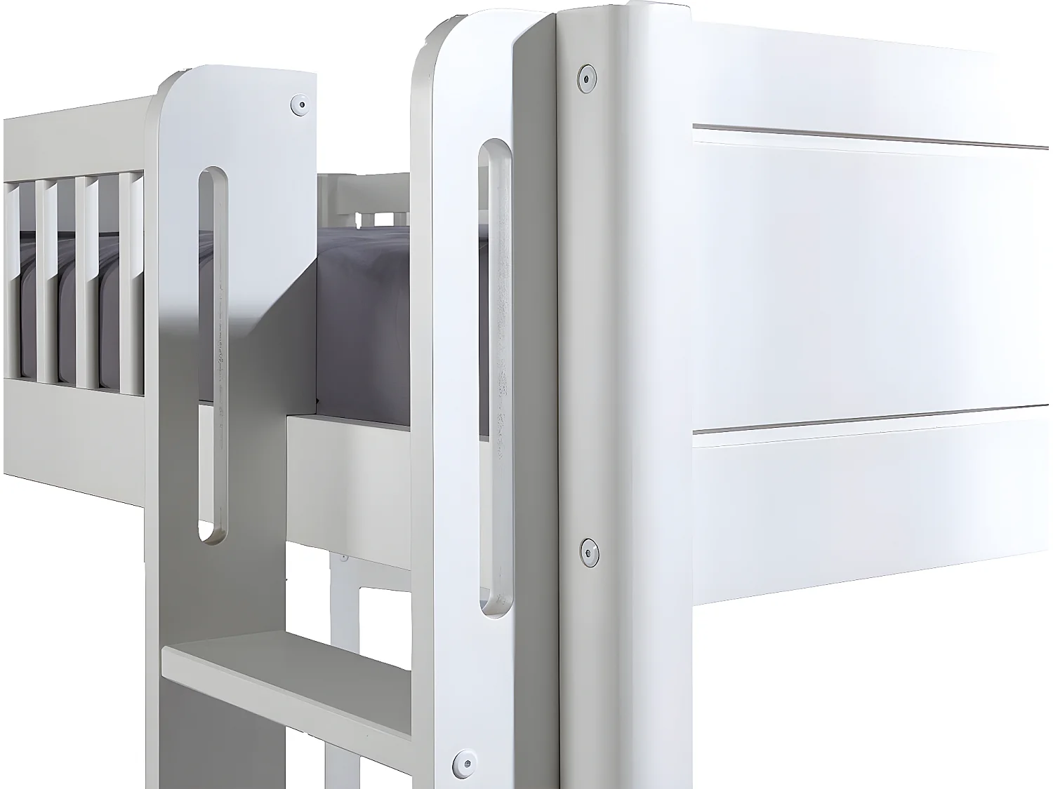 Pack lit mi-hauteur avec matelas 90x190 cm bois massif blanc VICTORIA