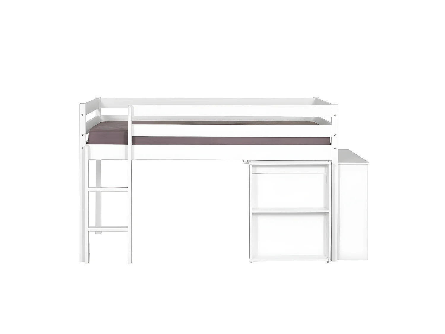 Lit enfant combiné avec matelas 90x190 cm bois massif blanc DAVON