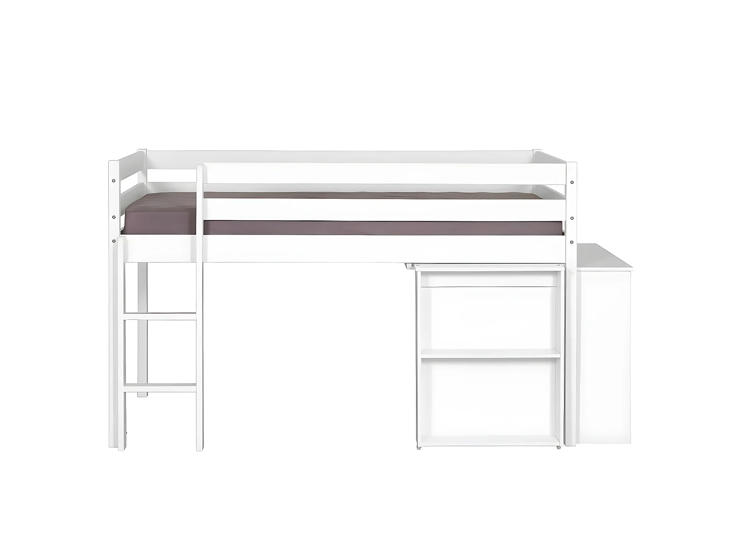 Lit enfant combiné avec matelas 90x190 cm bois massif blanc DAVON