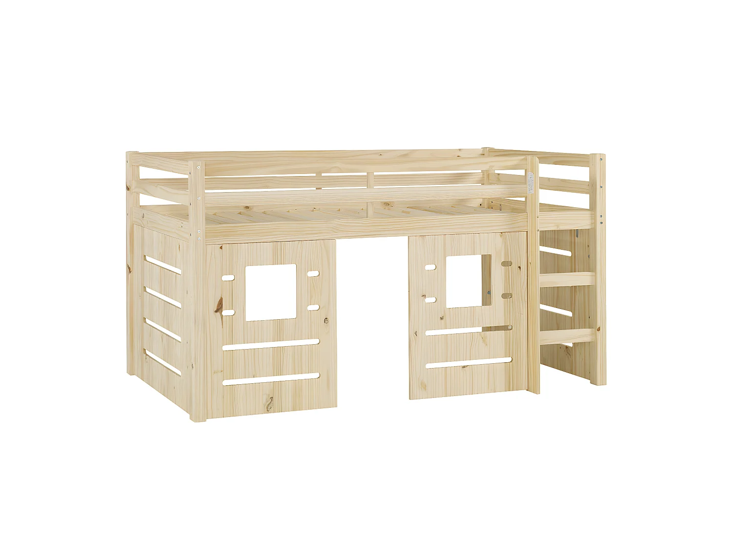 Lit mi-hauteur 90x200 cm bois massif bois ALMA