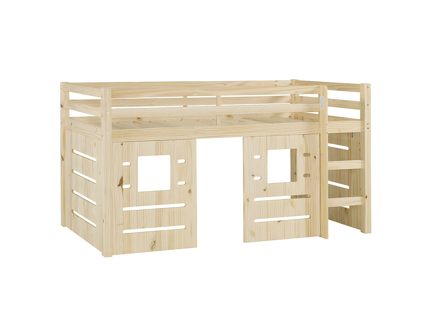 Lit mi-hauteur 90x200 cm bois massif bois ALMA