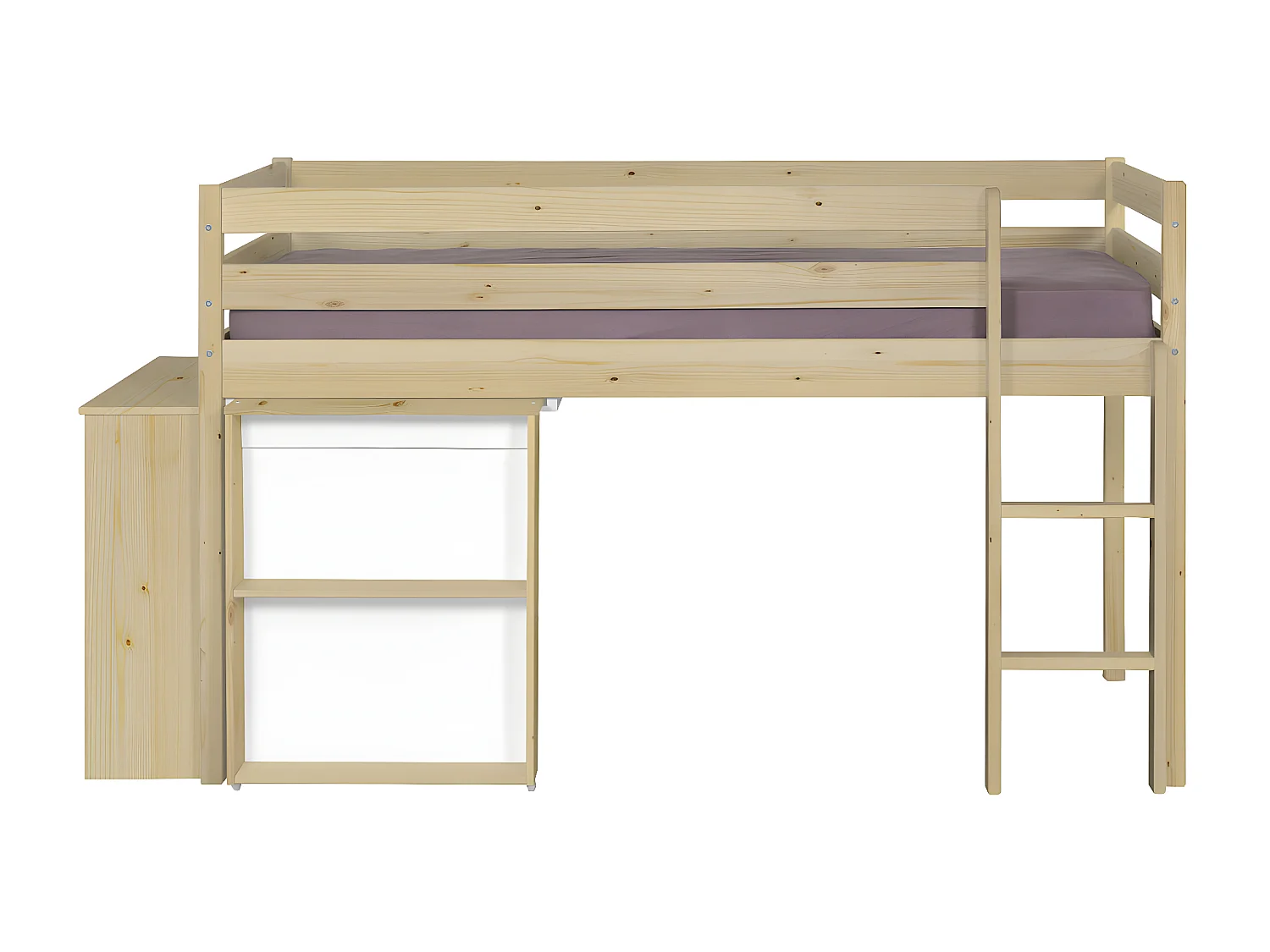 Lit enfant combiné avec matelas 90x190 cm bois massif bois DAVON