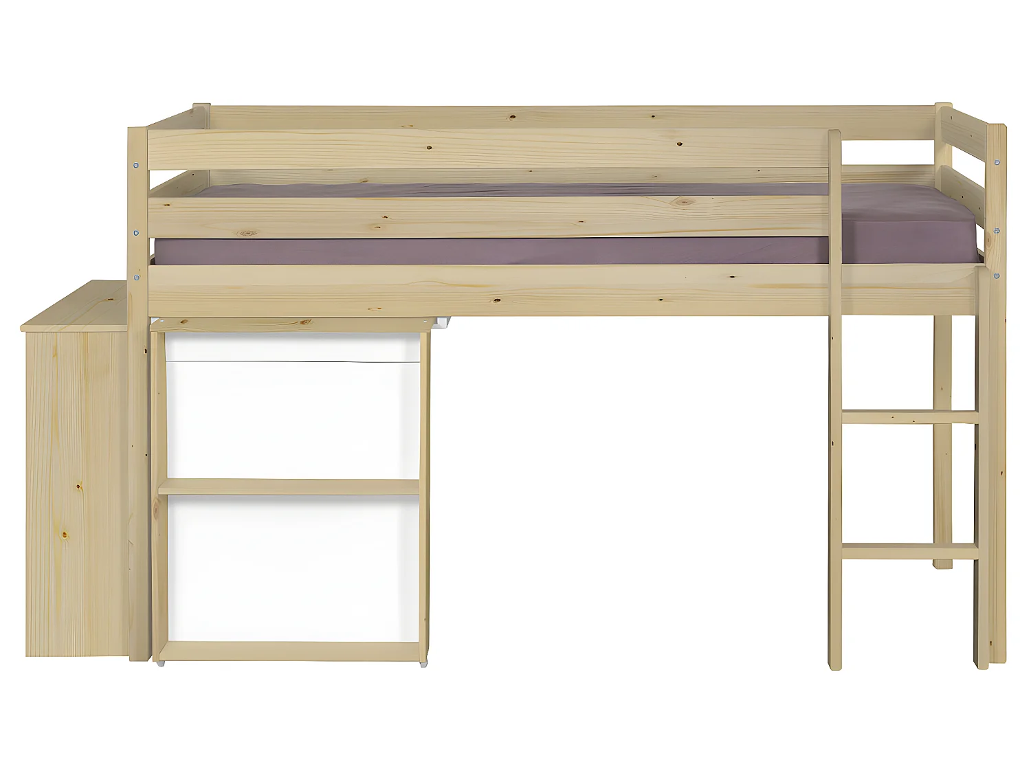 Lit enfant combiné avec matelas 90x190 cm bois massif bois DAVON