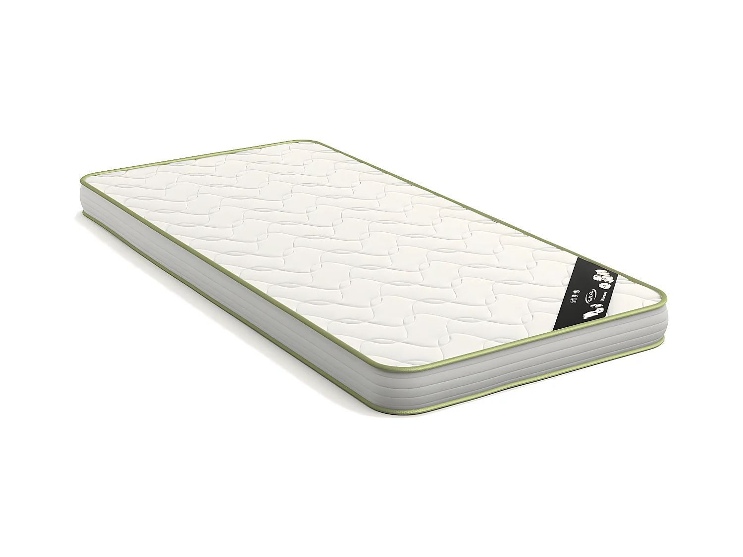 Lit mi-hauteur avec matelas 90x190 cm bois massif blanc HOBY