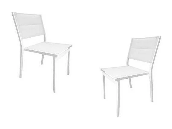Lot de 2 chaises de jardin - Aluminium - 54 x 48 x 84 cm