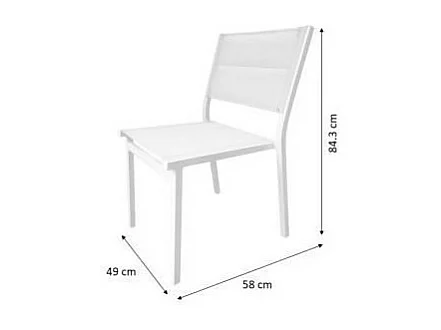 Lot de 2 chaises de jardin - Aluminium - 54 x 48 x 84 cm