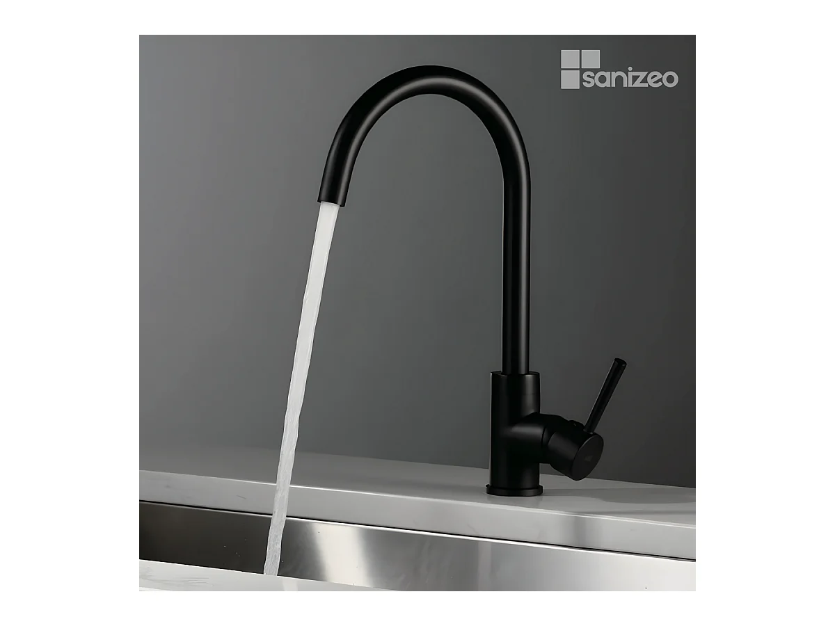 Mitigeur Évier Cuisine noir mat - Design moderne – LYON IMEX