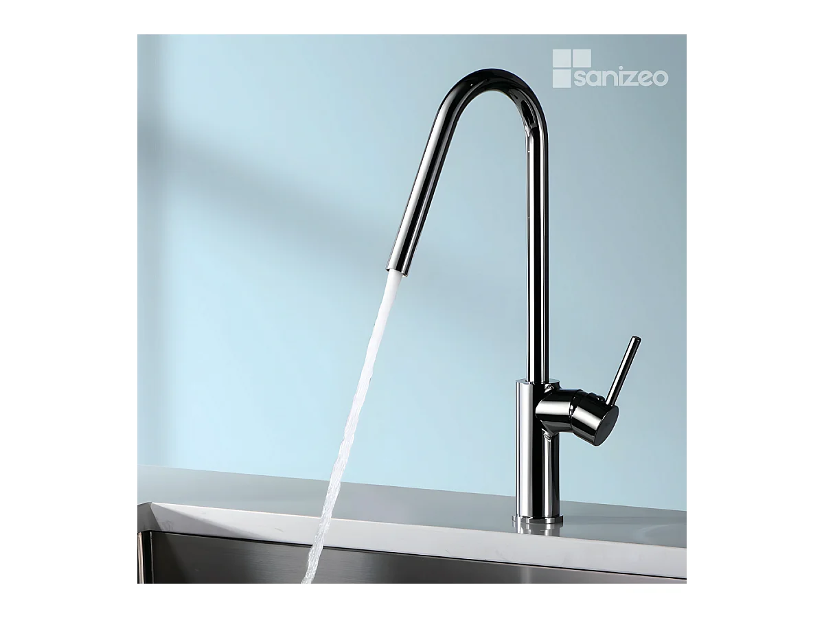 Mitigeur Évier Cuisine avec douchette extractible chromé - Design moderne – KENIA IMEX