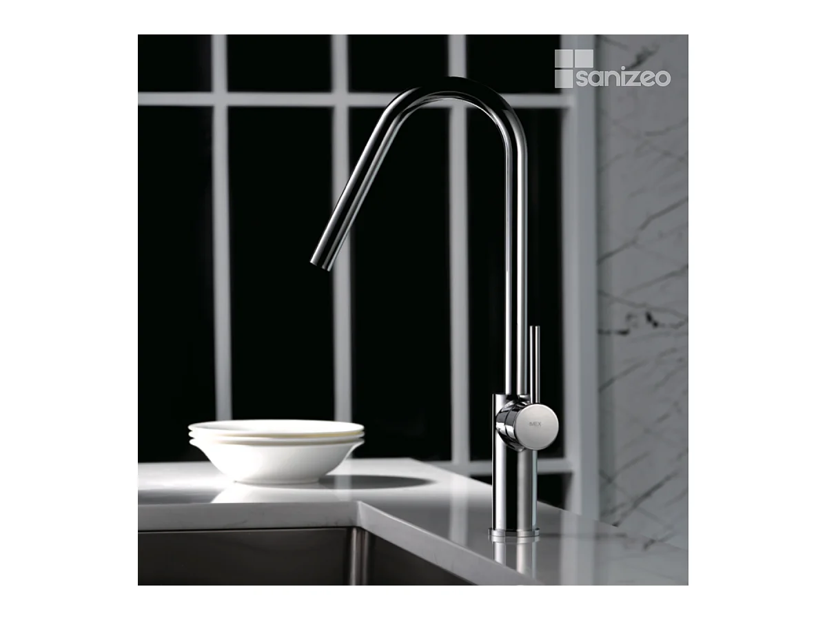 Mitigeur Évier Cuisine avec douchette extractible chromé - Design moderne – KENIA IMEX